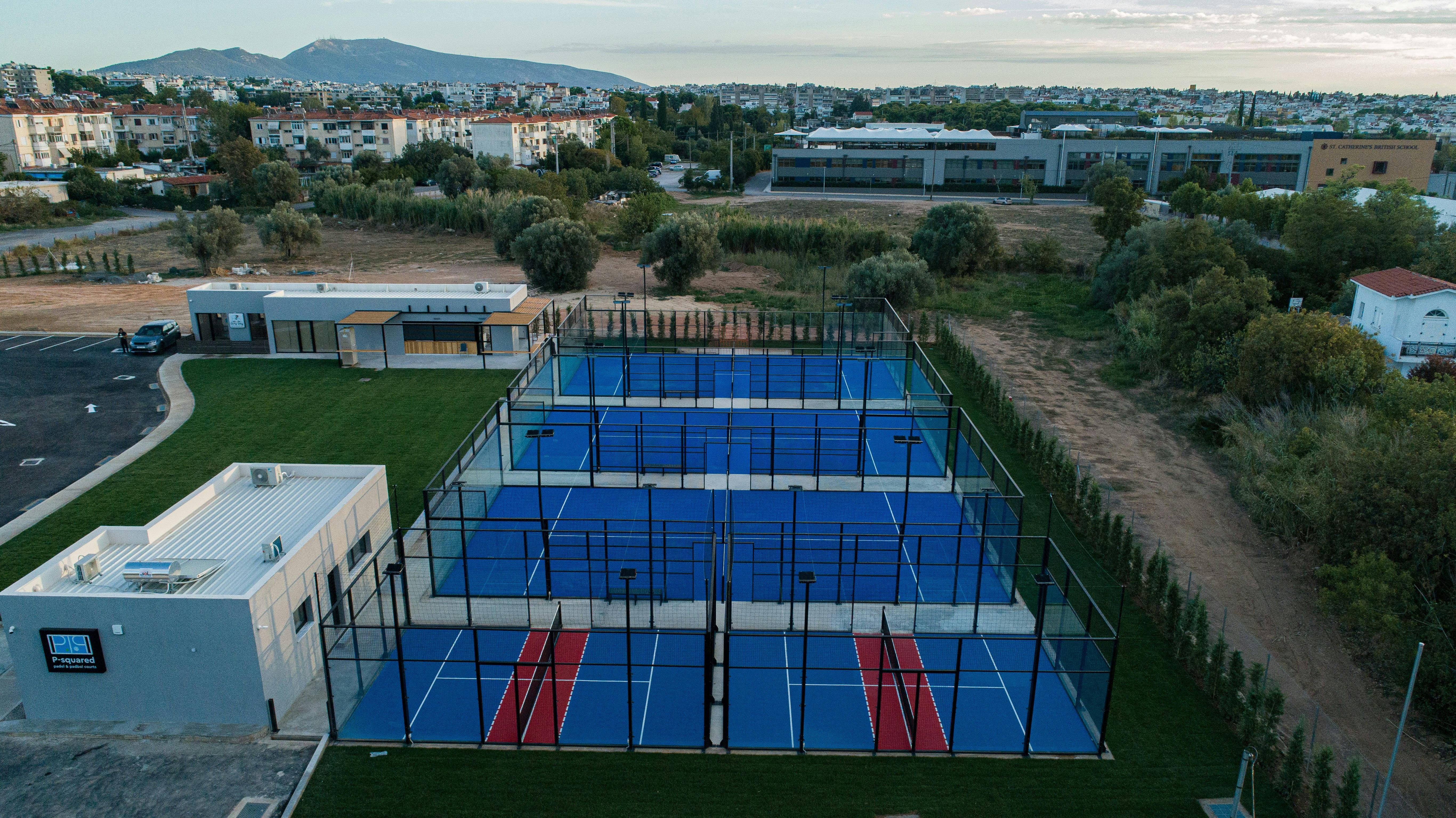 Padel Court - Aerial View Multiple Courts