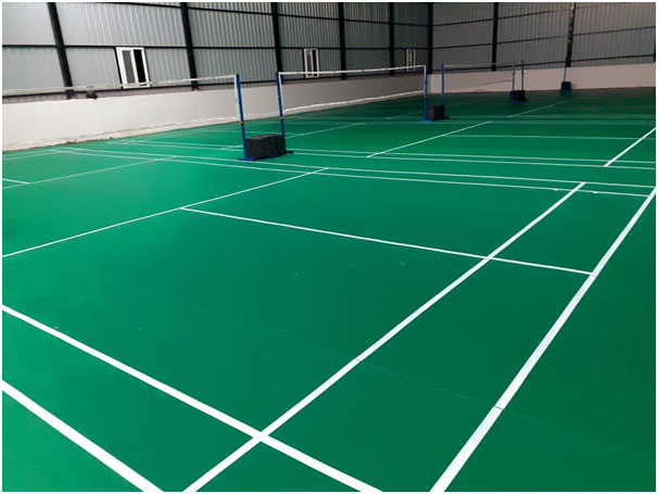 Green PVC vinyl flooring for badminton court